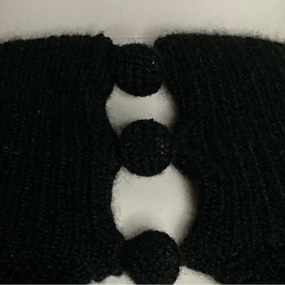 Reformation Osteria Open Tie Back Black Ribbed Cashmere Sweater - Sz XS - Picture 5 of 8